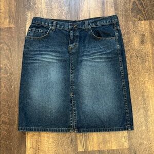 American Eagle Jean Skirt Women’s sz 10‎ Slit Western 90s y2k
